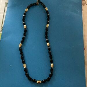 Elegant Black and Gold Beaded Necklace